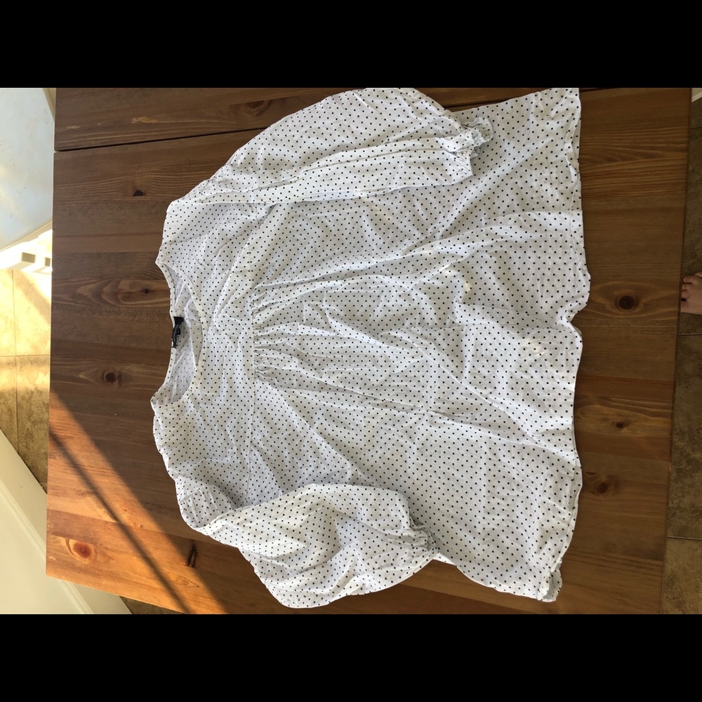 Size Large White Polka Dot Roolee Blouse